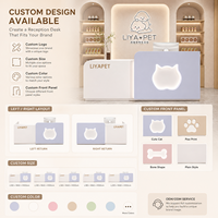 Comptoir de réception LED personnalisé avec oreilles de chat mignonnes, bicolore, pour animalerie, maternelle, salon de beauté
