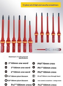 Jeu de <span class=keywords><strong>tournevis</strong></span> isolés de 13 pièces, comprenant des <span class=keywords><strong>tournevis</strong></span> cruciformes et plats, résistants aux hautes tensions, pour électriciens - Product Image 4