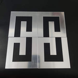 Acrylic Mirror Art Deco Square Set of 4 <b>Wall</b> <b>Stickers</b> Greek Key Meander Pattern Self Adhesive Removable Home Decor - Product Image 1
