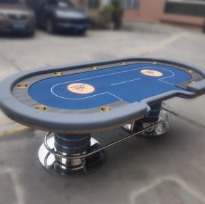 โต๊ะโป๊กเกอร์เท็กซัส10ที่นั่งทันสมัยบนโต๊ะการพนันคาสิโนบาคาร่าไพ่นกกระจอกคุณสมบัติคุณภาพระดับมืออาชีพสีฟ้าปรับแต่งขนาดได้ - Product Image 2