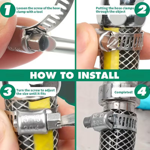 Baiguluo Stainless Steel Single Ear Hose Clamp Set 56pcs Metric 25mm General Industry Pipe Clamps - Product Image 4