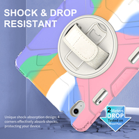 Étui de tablette en silicone rose arc-en-ciel antichoc avec emplacement pour stylo pour enfants, idéal pour iPad 10.9
