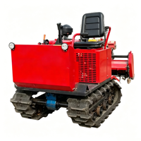 Motoculteur rotatif sur chenilles diesel 35 CV pour usage aquatique et terrestre, avec double charrue, semoir, épandeur d'engrais, moteur à boîte de vitesses, pour rizières et champs secs