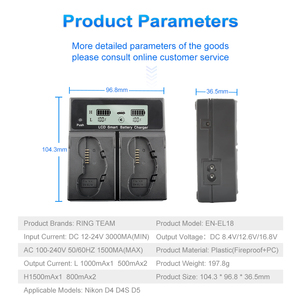 Cargador Rápido Doble LCD EN-EL18 ENEL18 para <span class=keywords><strong>Nikon</strong></span> D4 D4S <span class=keywords><strong>D5</strong></span> D6 - Product Image 6