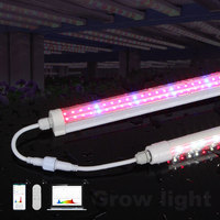 Luz LED de Cultivo T8 Impermeable IP65, Regulable, Espectro Ajustable, Espectro Inteligente, Espectro Completo para Plantas, Floración en Interiores