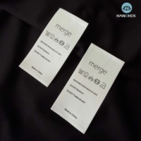 Etiquettes personnalisées écologiques en satin sérigraphié pour l'entretien des vêtements pour chaussures, sacs et vêtements avec bord coupé par ultrasons