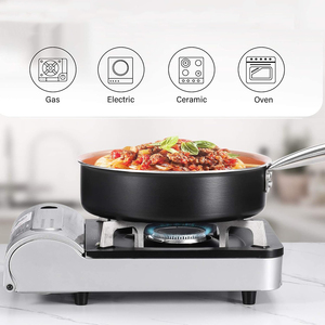 Ensemble de casseroles et poêles en céramique de haute qualité, modernes, avec poignées en acier inoxydable, 7 pièces, en aluminium - Product Image 6