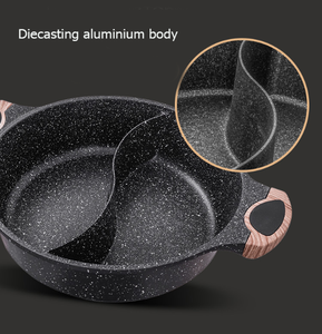 סיני סגנון אלומיניום למות ליהוק תבשיל <span class=keywords><strong>2</strong></span> תאים חם סיר עם מחיצת - Product Image 4