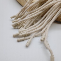 Cordon en coton tressé beige à boucle unique pour étiquettes suspendues, réutilisable, pour étiquettes d'entretien en plastique et vêtements, idéal pour chaussures