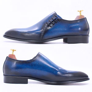 2021 New Personalizza Vestito <span class=keywords><strong>Scarpe</strong></span> di Cuoio Blu Low Cut Uomini Fatti A Mano Da <span class=keywords><strong>Sposa</strong></span> Partito Oxford <span class=keywords><strong>Scarpe</strong></span> - Product Image 5