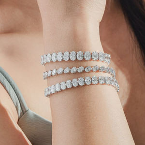 Pulsera de tenis de diamantes cultivados en laboratorio VVS HPHT con certificación IGI personalizada, de plata 925, venta directa de fábrica, collar de tenis, joyería para mujer - Product Image 1