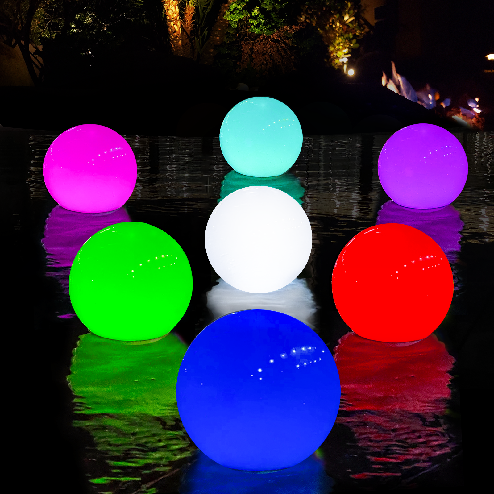 Christmas Decor Solar LED Floating Pool Ball Light RGB Colorful Light Used in Swimming Pool, Pond, Garden, Backyard