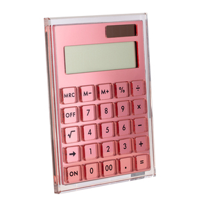Huisen-calculadora acrílica de escritorio, elegante pantalla LCD de 12 dígitos, oro rosa - Product Image 1