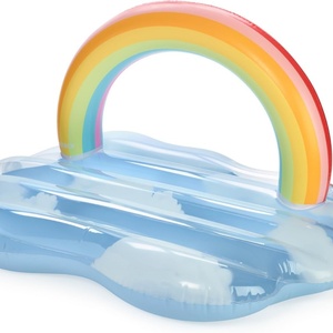 PVC Inflatable <b>Rainbow</b> Cloud Pool Float 72*39 Inch for Adults and Pets Summer Swimming Pool Party Outdoor Beach Fun - Product Image 1