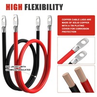 موصل بطارية 10AWG SAE إلى طرف حلقي مع فيوز 15 أمبير، موصل SAE سريع الفصل ثنائي الأطراف، كابل تمديد بطول 2 قدم