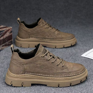 Modernos Zapatos de Trabajo Negros para Hombre, Zapatillas Deportivas Casuales de Cuero PU, Ligeras - Product Image 6