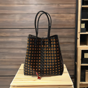 Sembagi, nuevo estilo para mujer, moda Simple, ecológico, impermeable, plástico reciclado, tejido de paja, bolsos de hombro, marrón, M, venta al por mayor - Product Image 1