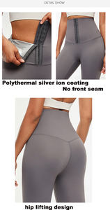 Leggings de yoga à effet sauna taille haute avec compression pour femmes, respirant, séchage rapide, spandex, nylon, pantalon de sport, uni - Product Image 5