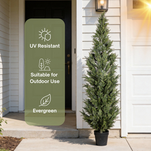 Árbol de Ciprés Artificial de 6 Pies en Maceta Negra, Resistente a los Rayos UV, Realista, para Interiores y Exteriores, Planta Topiaria, Decoración para Entrada de Jardín - Product Image 3