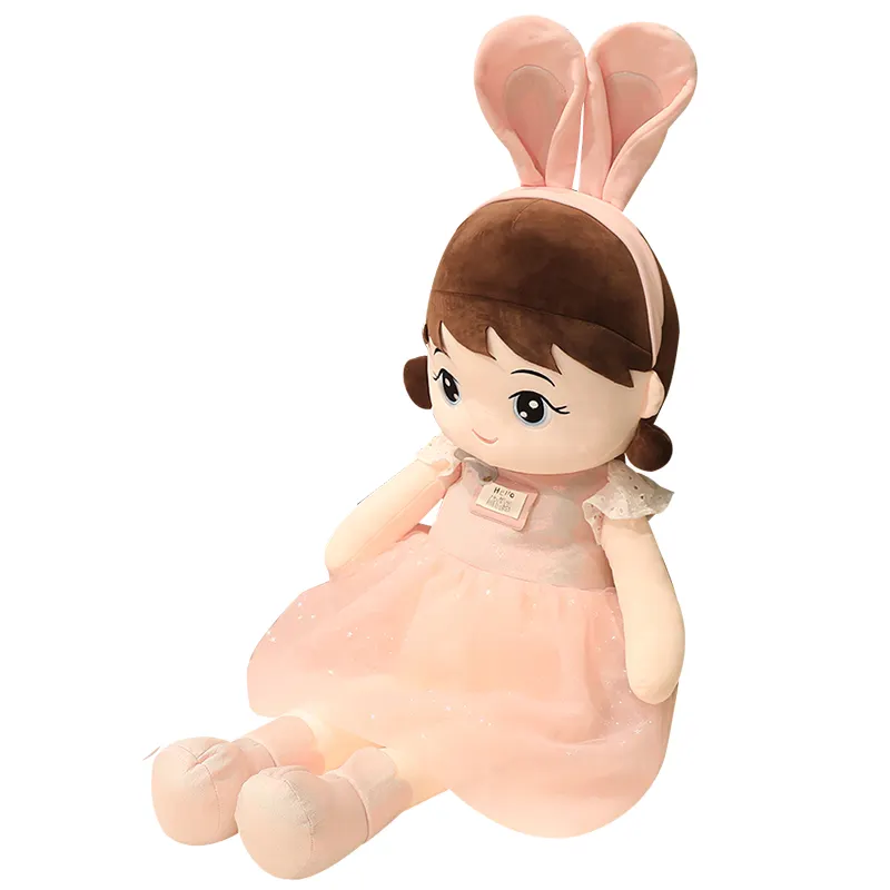 Kawaii figura humana muñeca niña princesa muñeca niños juguetes de peluche personalizado diseño de peluche al por mayor