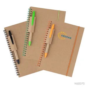 Cuaderno de bocetos personalizados, tamaño negro, B5, A5, A6, encuadernación de alambre, espiral, cubierta de papel Kraft, bobina reciclada, venta al por mayor