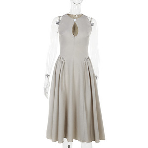 Abito in <span class=keywords><strong>lino</strong></span> da <span class=keywords><strong>donna</strong></span> ihov abito increspato dal lato stretto in vita - Product Image 6