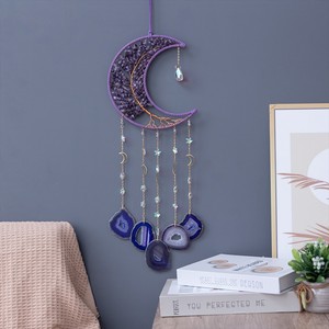 Natural Amethyst <strong>Agate</strong> 7 Chakra Dream Catcher Metal Wall Hanging Tree Of Life Crystal Stone Moon <strong>for</strong> Bedroom Format Rope - Product Image 5