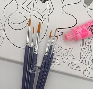 Migliore qualità Rotondo sintetico Taklon capelli <span class=keywords><strong>acquerello</strong></span> pennello spazzola di arte particolare vernice pennello - Product Image 2