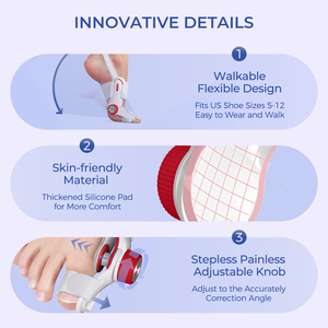 Tech Love Stepless Knob Bunion Corrector Brace pour un Hallux Valgus efficace et un <span class=keywords><strong>traitement</strong></span> des orteils chevauchants - Product Image 6