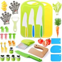 Ensemble de cuisine pour enfants de 31 pièces avec outils d'apprentissage précoce, sûr pour les petites mains, cuisine de simulation en plastique