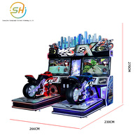 Machine de jeu de course de moto dynamique DX pour parc d'attractions, équipement de course en réseau pour deux joueurs, jeu d'arcade à monnayeur