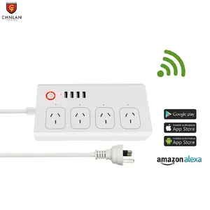 Slimme Draadloze Afstandsbediening Australië Extension Socket Surge Protector Saa 4 Sockets 4 Usb Tuya Power Strip Met Usb