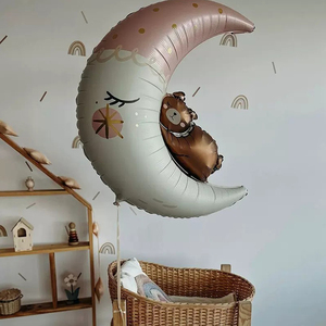 Decoración para Fiesta de Cumpleaños de Niñas Pequeñas, Globo de Aluminio con Forma de Ratón de Dibujos Animados, Luna, Oso, Princesa y Castillo, Globos Inflables de Aluminio - Product Image 4