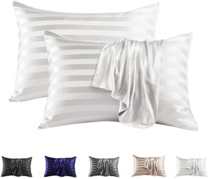 Hot bán kết cấu satin ném gối Bìa 18x18 inch sọc Patterned SATIN LỤA gối trường hợp Gối Bìa - Product Image 3