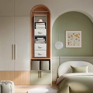 Organiseur de placard suspendu à 6 étagères avec 3 tiroirs amovibles pour armoire - Product Image 2