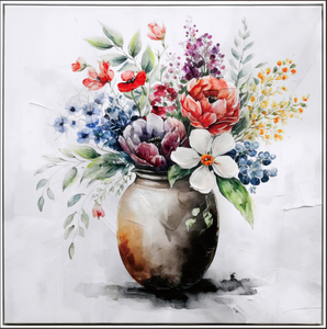 Vente flash : Bouquet floral <span class=keywords><strong>aquarelle</strong></span> dans un <span class=keywords><strong>vase</strong></span> vintage, toile encadrée, art mural, peinture <span class=keywords><strong>de</strong></span> <span class=keywords><strong>fleurs</strong></span> colorées - Product Image 3