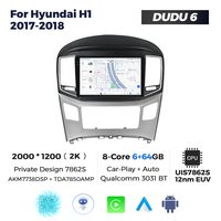 Sistema Multimedia para Auto Android Serie DUDU, Pantalla Táctil 2DIN 2K, 12+512GB, DSP, GPS, 7870 para H12017-2018