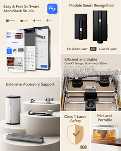 Atomstack P1 5W Diode 1.2W IR <span class=keywords><strong>Laser</strong></span> <span class=keywords><strong>Engraver</strong></span> <span class=keywords><strong>Cutter</strong></span> kim loại an toàn giáo dục Máy tính để bàn mini xách tay kép máy khắc <span class=keywords><strong>laser</strong></span> - Product Image 2