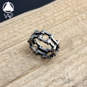 Cincin Rantai Biker Vintage VAF untuk Pria, Baja Anti Karat, Bague En Acier Inoxydable, Cincin Motor untuk Pria - Product Image 1
