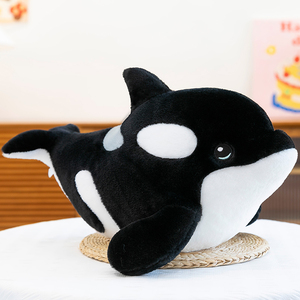 Almohada realista de felpa de <span class=keywords><strong>ballena</strong></span> asesina, juguete de peluche de Orca súper suave para abrazar, decoración del hogar y regalos - Product Image 1