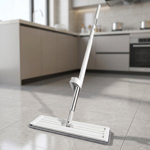 Mopa Plana con Cabezal de Microfibra, Autoescurrible, con Sistema de Deshidratación Deslizante, Herramienta Rectangular para Limpieza de Pisos en Hogar y Oficina - Product Image 2