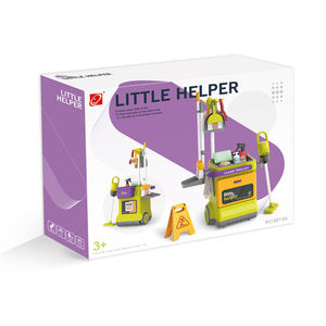 Chariot de nettoyage interactif pour jeux d'imitation préscolaires, <span class=keywords><strong>aspirateur</strong></span>, <span class=keywords><strong>balai</strong></span> coloré, ensemble de jouets de nettoyage pour enfants - Product Image 4