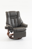 Fauteuil inclinable pivotant de style moderne avec revêtement en cuir PU et structure en bois pour salon