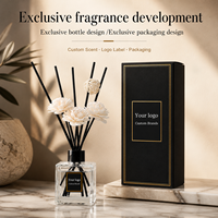 Diffuseur de parfum en rotin OEM Crystal Cream Blossom Aromatherapy 50ml, parfum Cotton Blossom, fabrication sur mesure avec logo et emballage personnalisés pour les marques hôtelières