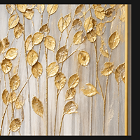 Impression d'art mural abstrait Arbre Doré, Décoration intérieure, Image de forêt neutre et chaleureuse pour hall d'hôtel, bureau, intérieurs modernes