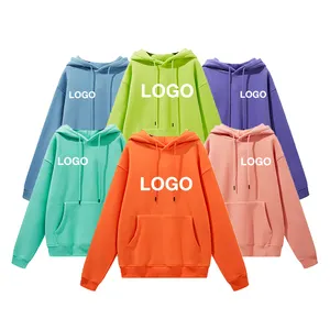 Hot Sale Custom DTG Embroidered Screen Printed Heavyweight Thick Cotton Soild Color Oversized Plain Blank Men's Hoodies