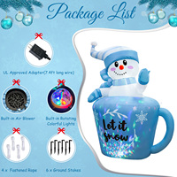 Ourwarm Décoration de Noël Gonflable Bonhomme de Neige Bleu 5FT