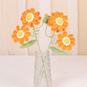 Nuevo ramo grande tejido a mano con microganchos de hilo, flor de simulación para decoración de escritorio, flor terminada tejida a mano. - Product Image 5