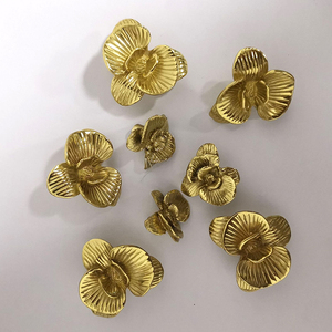 Factory Brass Orchid Cabinet <strong>Knobs</strong> Handles Furniture Decorative Hardware Kitchen Drawer Wardrobe <strong>Door</strong> Pulls - Product Image 4