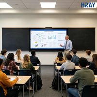 Pizarra Interactiva HRAY de 86 Pulgadas de Largo, 30000 Horas de Vida Útil, Función de Dibujo de Mapas Mentales para Informes de Proyectos, Compatible con OEM y ODM